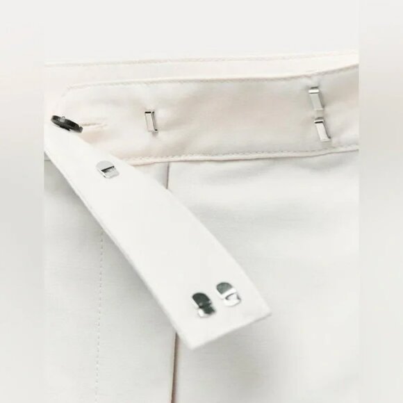 Zara NEW Ecru ZW Collection 100% Cotton Pants NWT Size S - Picture 10 of 11